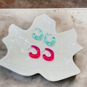 New Colorful Vintage Retro 80's Style Simple Hoop Earrings